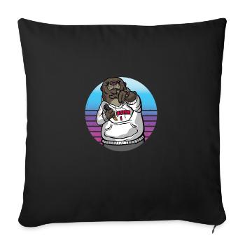 Drôle de loutre mignon animal loutre de mer amusant Liebh - Housse de coussin décorative 45 x 45 cm - noir - Devant