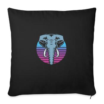 Funny Elephant Elephant Zoo Animal Fun Lover - Sofa pillowcase 17,3'' x 17,3'' (45 x 45 cm) - black - Front