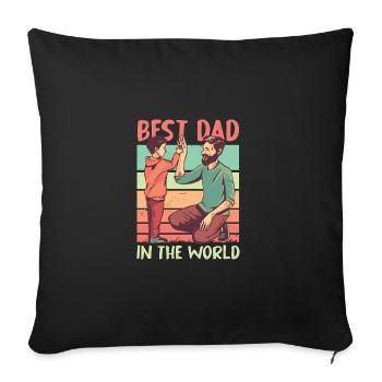 Funny Dad Daddy Best Father Father Fun Lover - Sofa pillowcase 17,3'' x 17,3'' (45 x 45 cm) - black - Front