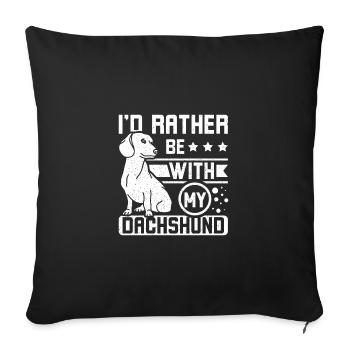 Je la noterais avec mon teckel - Housse de coussin décorative 45 x 45 cm - noir - Devant