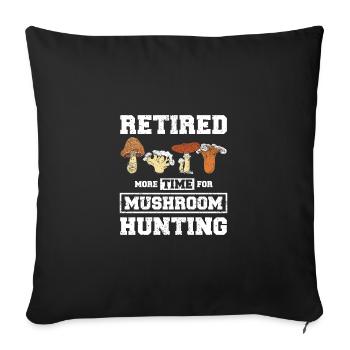 Retraité Chasse aux champignons - Housse de coussin décorative 45 x 45 cm - noir - Devant