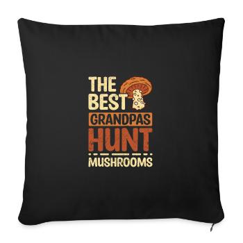 Mushroom hunting grandpa papa grandfather - Sofakissenbezug 45 x 45 cm - Schwarz - Vorne