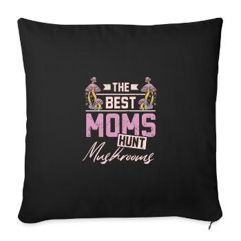 Mothers day Mushroom hunting Mom - Sofa pillowcase 17,3'' x 17,3'' (45 x 45 cm) - black - Front