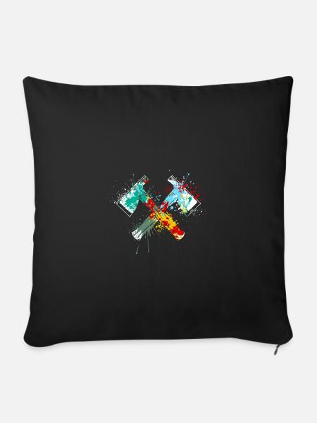 Splahs Axtwerfen Axtwerfer - Sofakissenbezug 45 x 45 cm - Schwarz