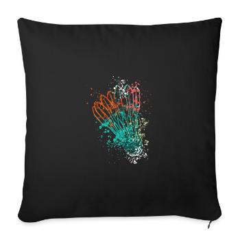 Splash Badminton shuttlecock - Sofa pillowcase 17,3'' x 17,3'' (45 x 45 cm) - black - Front