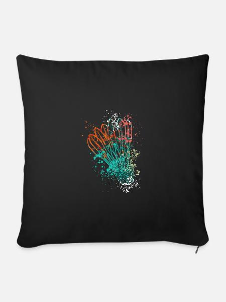 Splash Badminton shuttlecock - Sofakissenbezug 45 x 45 cm - Schwarz