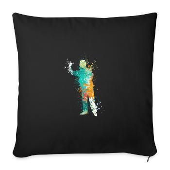 Splash Darts Design pour les joueurs de fléchettes - Housse de coussin décorative 45 x 45 cm - noir - Devant