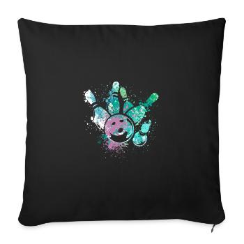 Cool Splash conception de bowling sportif pour bowler - Housse de coussin décorative 45 x 45 cm - noir - Devant