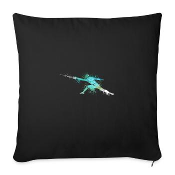 Conception de clôture d’éclaboussures pour escrimeur d’épée - Housse de coussin décorative 45 x 45 cm - noir - Devant