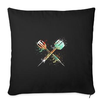 Splash Darts Design pour joueur de fléchettes - Housse de coussin décorative 45 x 45 cm - noir - Devant