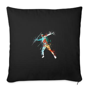 Splash javelin thrower design for Javelinist - Sofa pillowcase 17,3'' x 17,3'' (45 x 45 cm) - black - Front