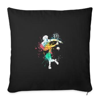 Splash art Squash sports for Squash player - Sofa pillowcase 17,3'' x 17,3'' (45 x 45 cm) - black - Front