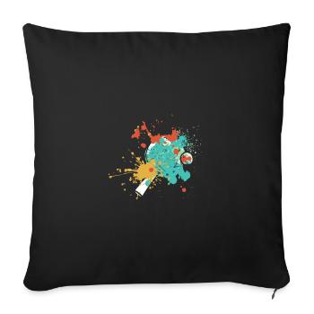 Splash Art Joueur de tennis de table - Housse de coussin décorative 45 x 45 cm - noir - Devant