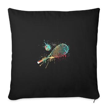Splash art Squash sports for squash racket - Sofa pillowcase 17,3'' x 17,3'' (45 x 45 cm) - black - Front