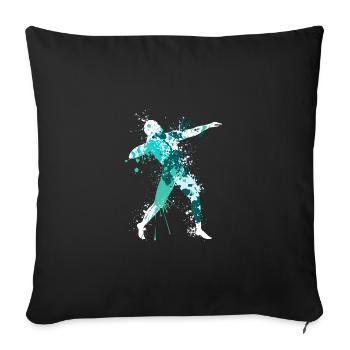 Splash Track And Field Shot Put Athlete - Sofa pillowcase 17,3'' x 17,3'' (45 x 45 cm) - black - Front