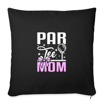 Design de maman par tee pour mère golfeuse - Housse de coussin décorative 45 x 45 cm - noir - Devant