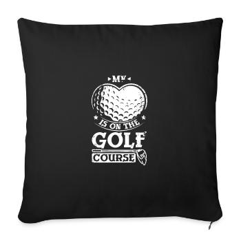 My heart is on the golf course, design for golfers - Sofakissenbezug 45 x 45 cm - Schwarz - Vorne