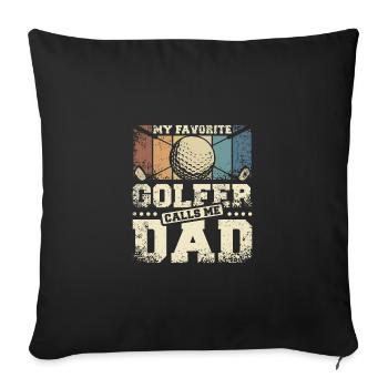 Mon golfeur préféré m’appelle papa golfeur pères - Housse de coussin décorative 45 x 45 cm - noir - Devant
