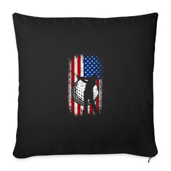 Usa Flag 4th of july golf design for golfers - Sofakissenbezug 45 x 45 cm - Schwarz - Vorne