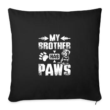 Mon frère a des pattes teckel - Housse de coussin décorative 45 x 45 cm - noir - Devant