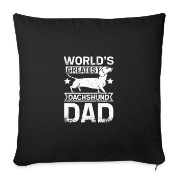 World's greatest dachshund dad - Sofa pillowcase 17,3'' x 17,3'' (45 x 45 cm) - black - Front