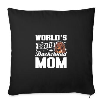 La plus grande maman teckel du monde - Housse de coussin décorative 45 x 45 cm - noir - Devant