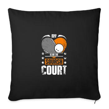 My hear is on the squash court - Sofa pillowcase 17,3'' x 17,3'' (45 x 45 cm) - black - Front
