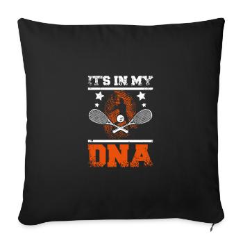 It's in my DNA for squash player - Sofa pillowcase 17,3'' x 17,3'' (45 x 45 cm) - black - Front
