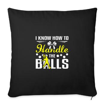 I know how to handle the balls, funny Squash game - Sofakissenbezug 45 x 45 cm - Schwarz - Vorne
