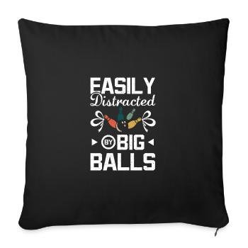 Facilement distrait par de grosses boules de bowling - Housse de coussin décorative 45 x 45 cm - noir - Devant