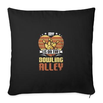 My heart is on the bowling alley - Sofa pillowcase 17,3'' x 17,3'' (45 x 45 cm) - black - Front
