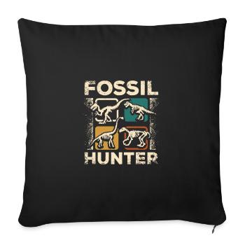 Dinosaur Fossil Hunter Digger for Paleontologist - Sofa pillowcase 17,3'' x 17,3'' (45 x 45 cm) - black - Front
