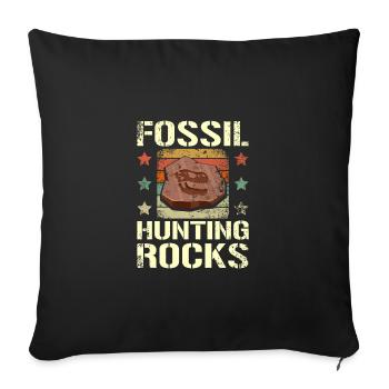 Paleontologist dinosaur fossil hunting rocks - Sofa pillowcase 17,3'' x 17,3'' (45 x 45 cm) - black - Front