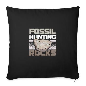 Paleontologist dinosaur fossil hunting rocks - Sofa pillowcase 17,3'' x 17,3'' (45 x 45 cm) - black - Front