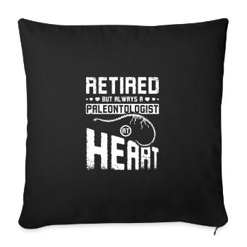 Retraité mais toujours paléontologue dans l’âme - Housse de coussin décorative 45 x 45 cm - noir - Devant