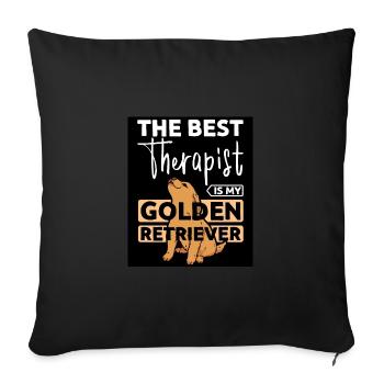 The best therapist is my golden retriever - Sofa pillowcase 17,3'' x 17,3'' (45 x 45 cm) - black - Front
