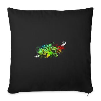 Splash art Dinosaure Ankylosaurus - Housse de coussin décorative 45 x 45 cm - noir - Devant