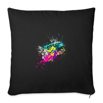Splash art Dinosaure Ankylosaurus tête - Housse de coussin décorative 45 x 45 cm - noir - Devant