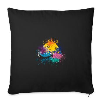 Colorful Splash Art Dog Lover Beagle Head - Housse de coussin décorative 45 x 45 cm - noir - Devant