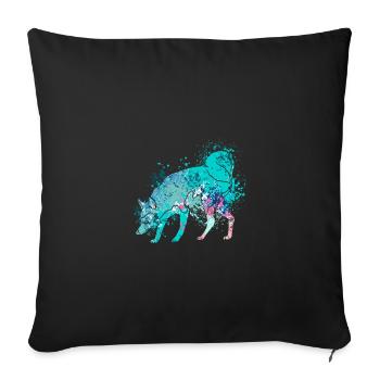 Colorful Splash Art Dog Lover Siberian Husky - Sofa pillowcase 17,3'' x 17,3'' (45 x 45 cm) - black - Front