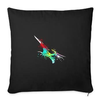Splash art Dinosaur pterosaurs - Sofa pillowcase 17,3'' x 17,3'' (45 x 45 cm) - black - Front