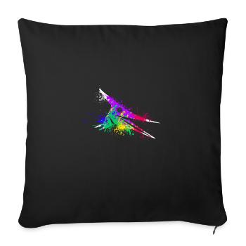 Splash art Dinosaur pterosaurs head - Sofa pillowcase 17,3'' x 17,3'' (45 x 45 cm) - black - Front
