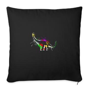 Splash art Dinosaur sauropod diplodocus - Sofa pillowcase 17,3'' x 17,3'' (45 x 45 cm) - black - Front