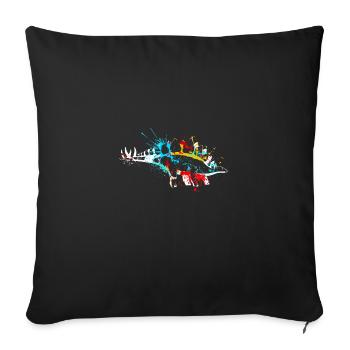 Splash art Dinosaur Stegosaurus - Housse de coussin décorative 45 x 45 cm - noir - Devant