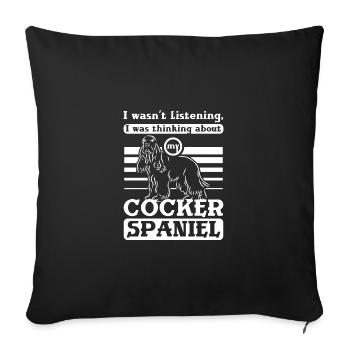 I was thinking about my cocker spaniel - Sofa pillowcase 17,3'' x 17,3'' (45 x 45 cm) - black - Front