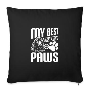 Mon meilleur fruebd a pattes cocker spaniel - Housse de coussin décorative 45 x 45 cm - noir - Devant