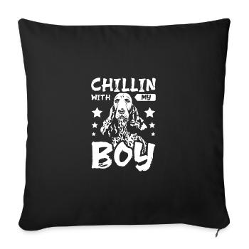 Chillin with my boy cocker spaniel - Sofa pillowcase 17,3'' x 17,3'' (45 x 45 cm) - black - Front