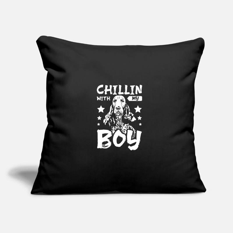 Chillin avec mon cocker garçon Housse de coussin décorative 45 x 45 cm
