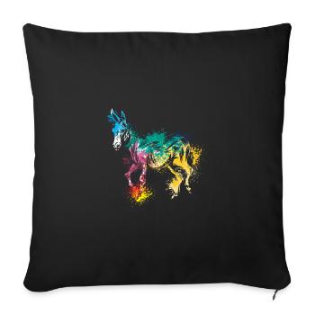 Colerfull Splash Art Farm animaux de l’âne - Housse de coussin décorative 45 x 45 cm - noir - Devant