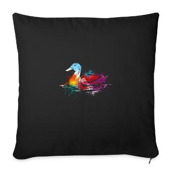 Colerfull Splash Art Farm animaux Canard - Housse de coussin décorative 45 x 45 cm - noir - Devant